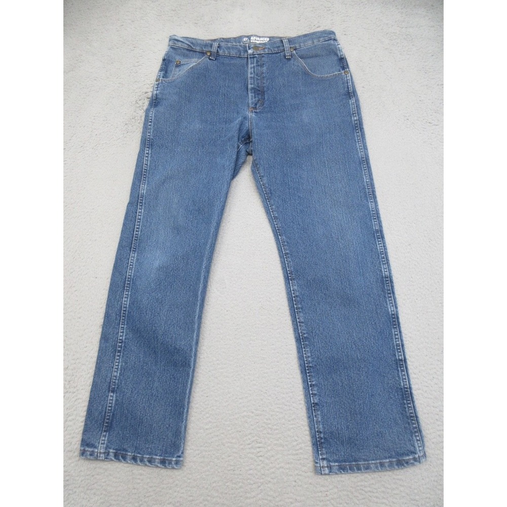 Wrangler Premium Performance Regular Fit Jeans Men 35x32 Blue Western Workwear